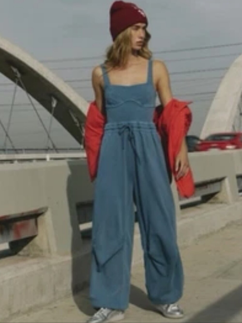 New!FREE PEOPLE MOVEMENT INBOUND ONE PIECE ROMPER JUMPSUIT Misty Blue Y2K Retro